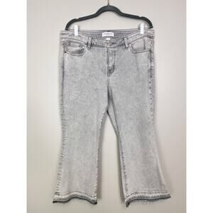 Lane Bryant Gray Mid-Rise Essential Stretch Girlfriend Crop Jeans Size 16